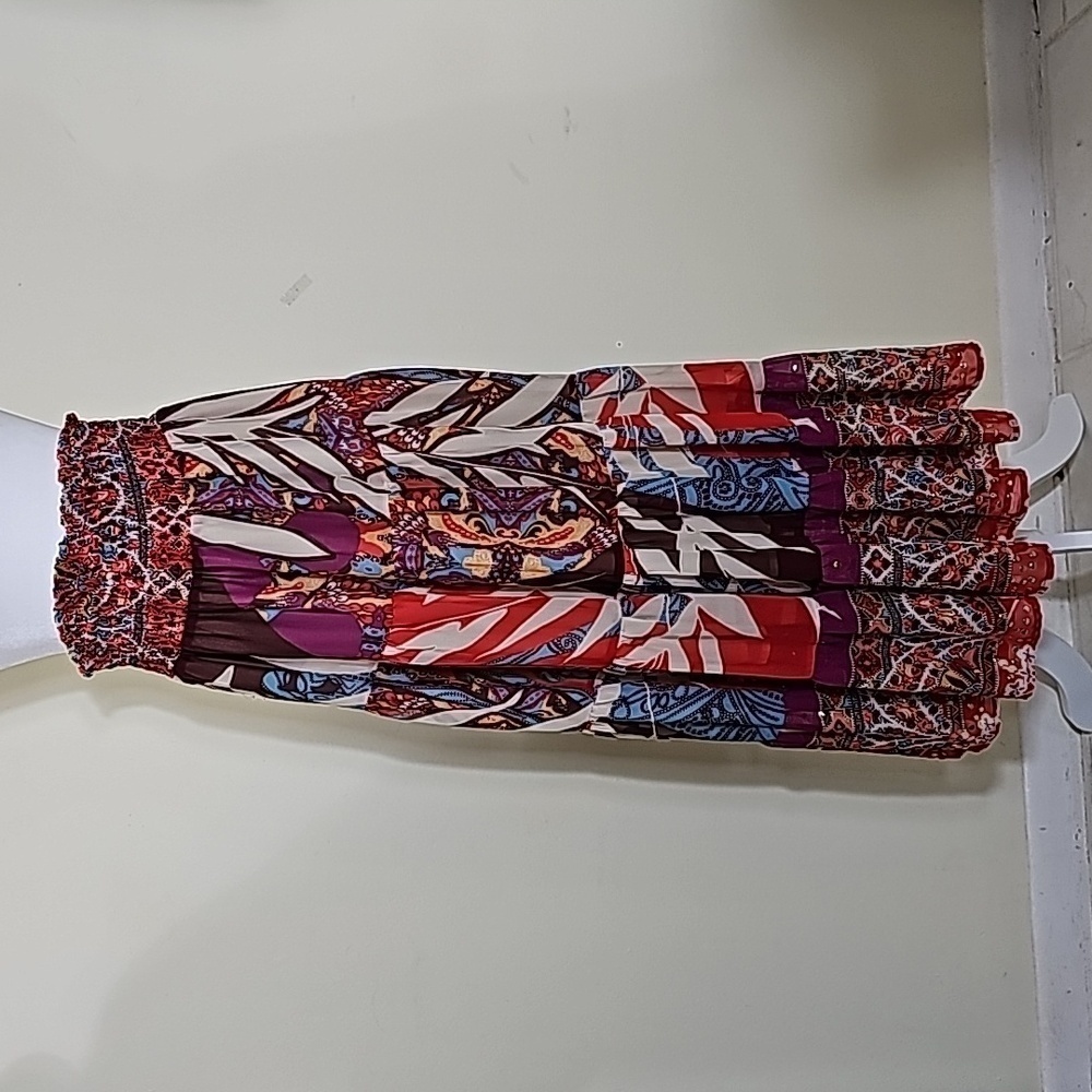 Cache Multicolor Tiered Peasant Skirt Size Sm - image 1